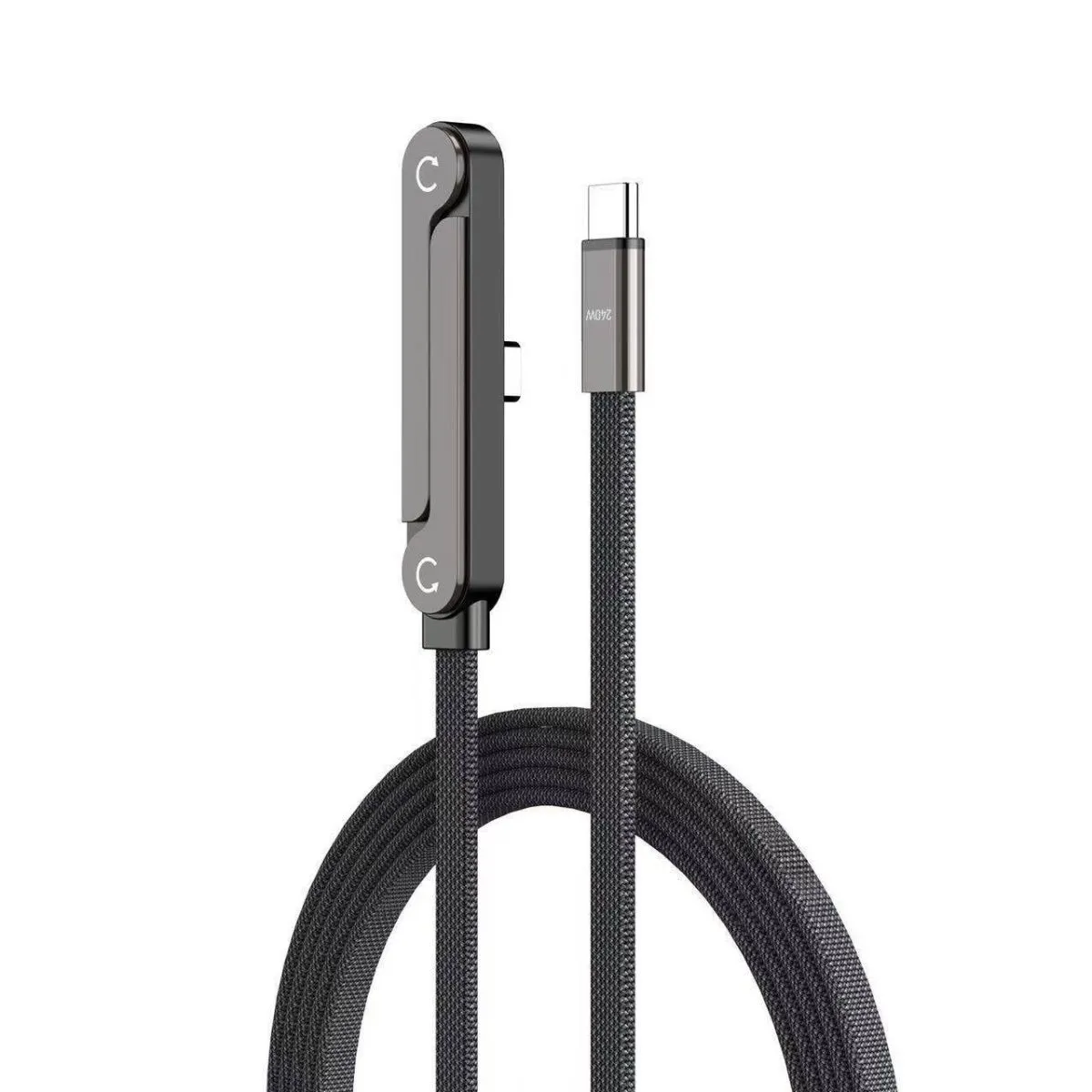2-in-1 Foldable Phone Stand Charging Cable – 240W USB-C Fast Charge Cord with Built-in Stand, Type-C to Type-C Braided Data Cable for iPhone, Samsung, Android & Tablets